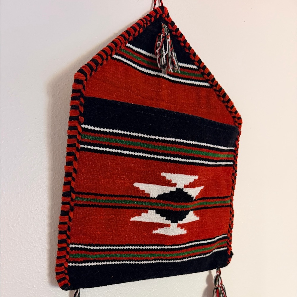 Handmade Tribal Wool Wall Pocket Organizer Ethnic Southwestern Decor - Picture 8 of 10